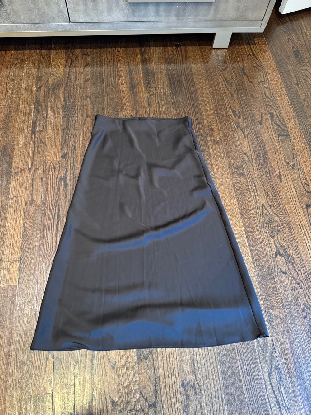 Zara Black Satin Maxi Skirt